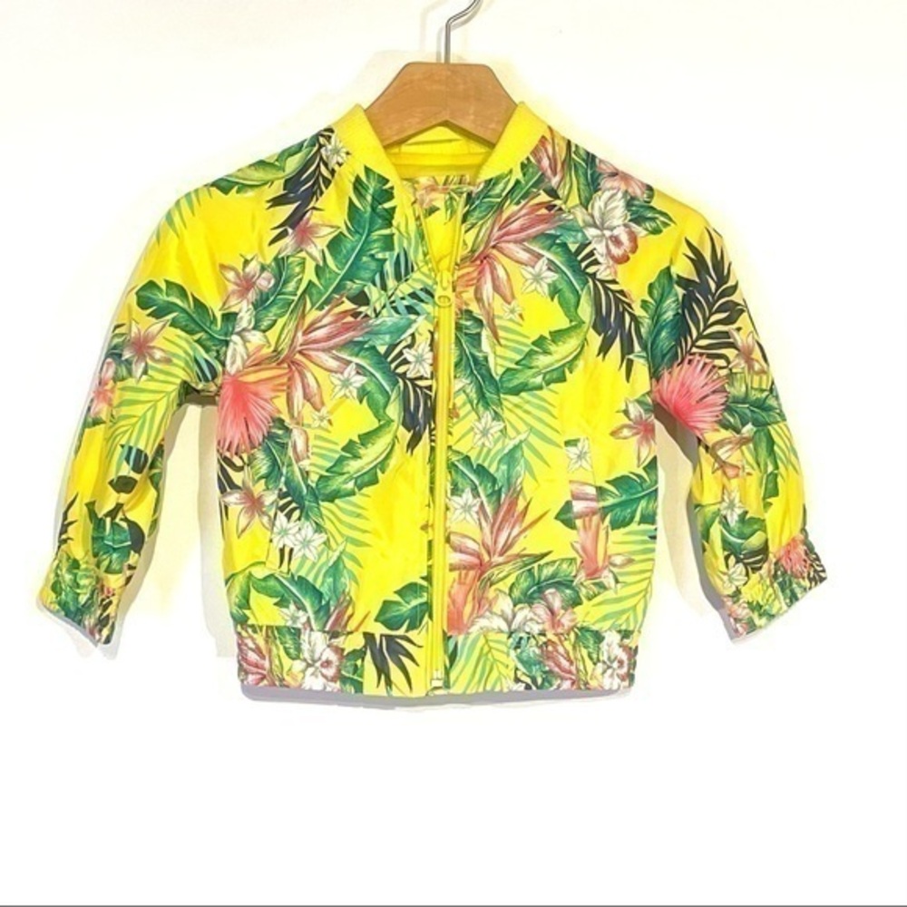 Baby Gap Hawaiian Print  Bomber Jacket Floral Windbreaker 18-24 month Girl Fall